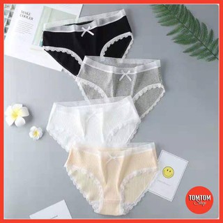 Hot ❤quần lót nữ, quần mặc trong váy cotton co dãn gân tăm cực đẹp chuẩn