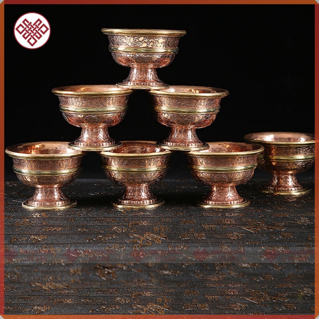 Đồ Thờ Cúng Chén Đồng Cúng Dường Mật Tông  Nepal