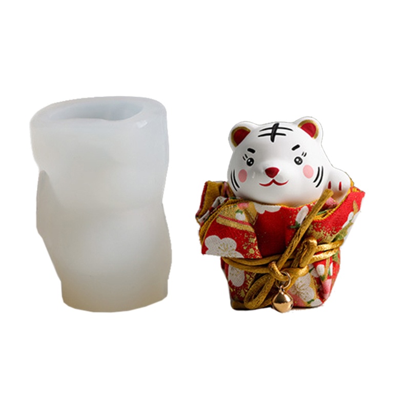 Khuôn silicone tạo hình làm nến hình chú hổ