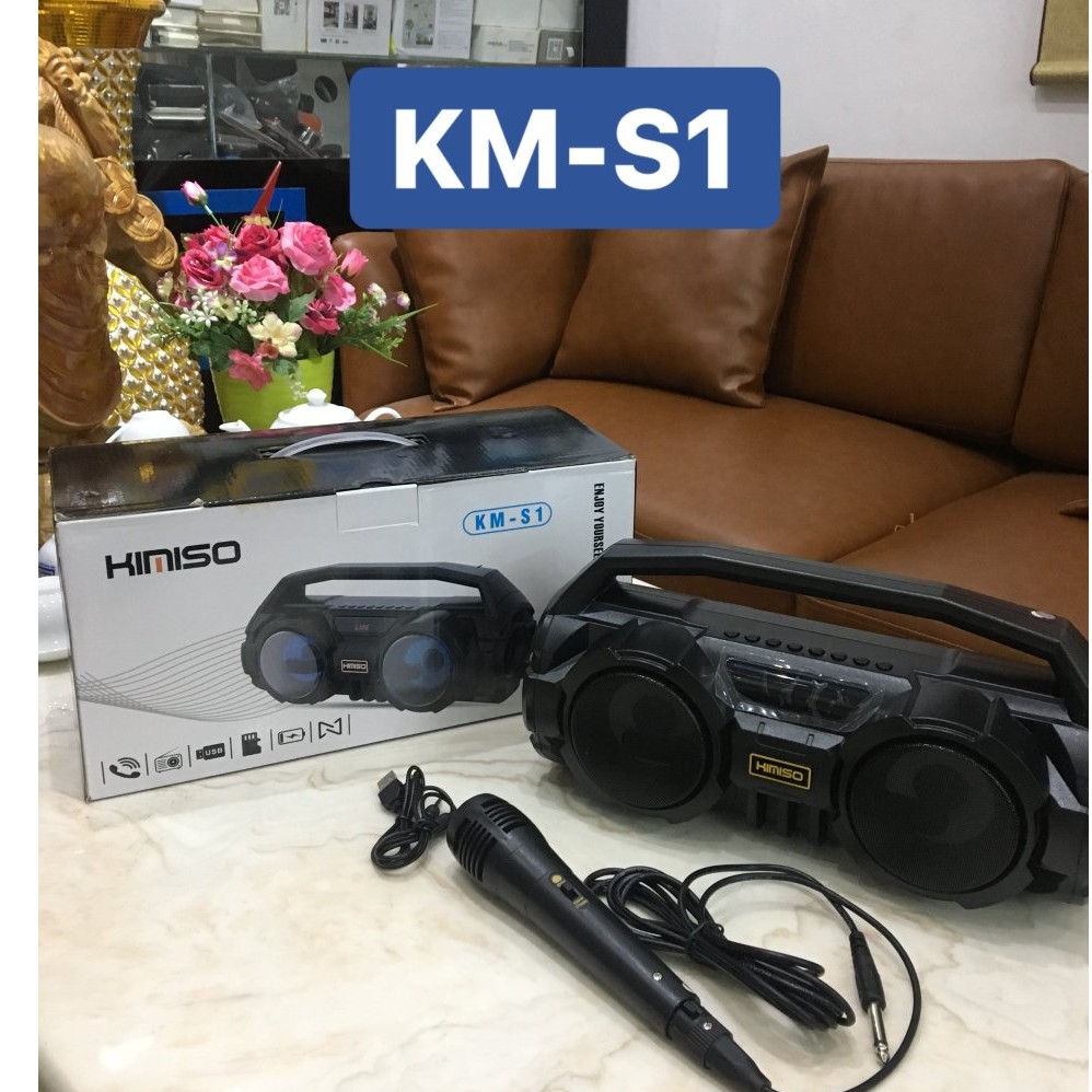 Loa Bluetooth - Loa KIMISO KM-S1 (Tặng Mic Hát Karaoke) Âm Bass Trầm To -Hát Karaoke Trong Rõ Ràng [Đổi 1 Trong 10 Ngày]