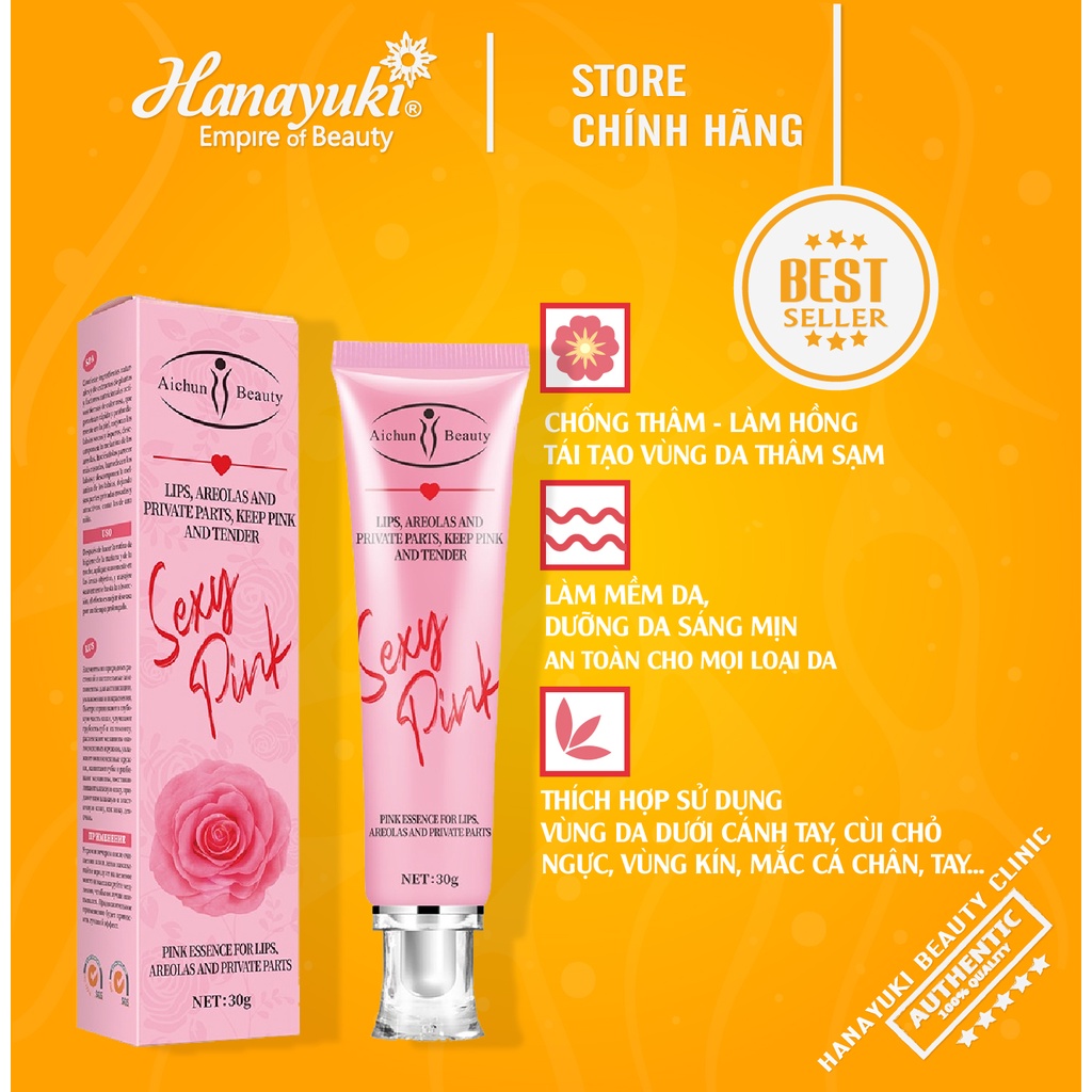 Kem chống thâm môi, làm hồng nhũ hoa vùng kín khử thâm hiệu quả Sexy Pink Aichun Beauty 30G