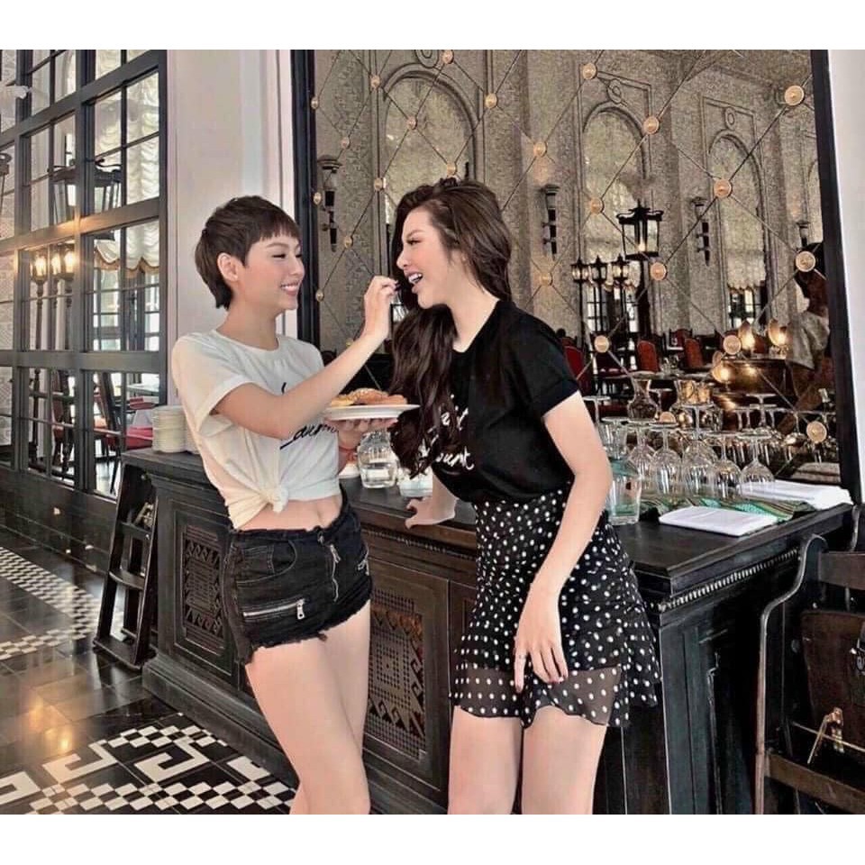 Chân váy nữ ngắn voan chấm bi ZR nhiều tầng có quần trong | BigBuy360 - bigbuy360.vn