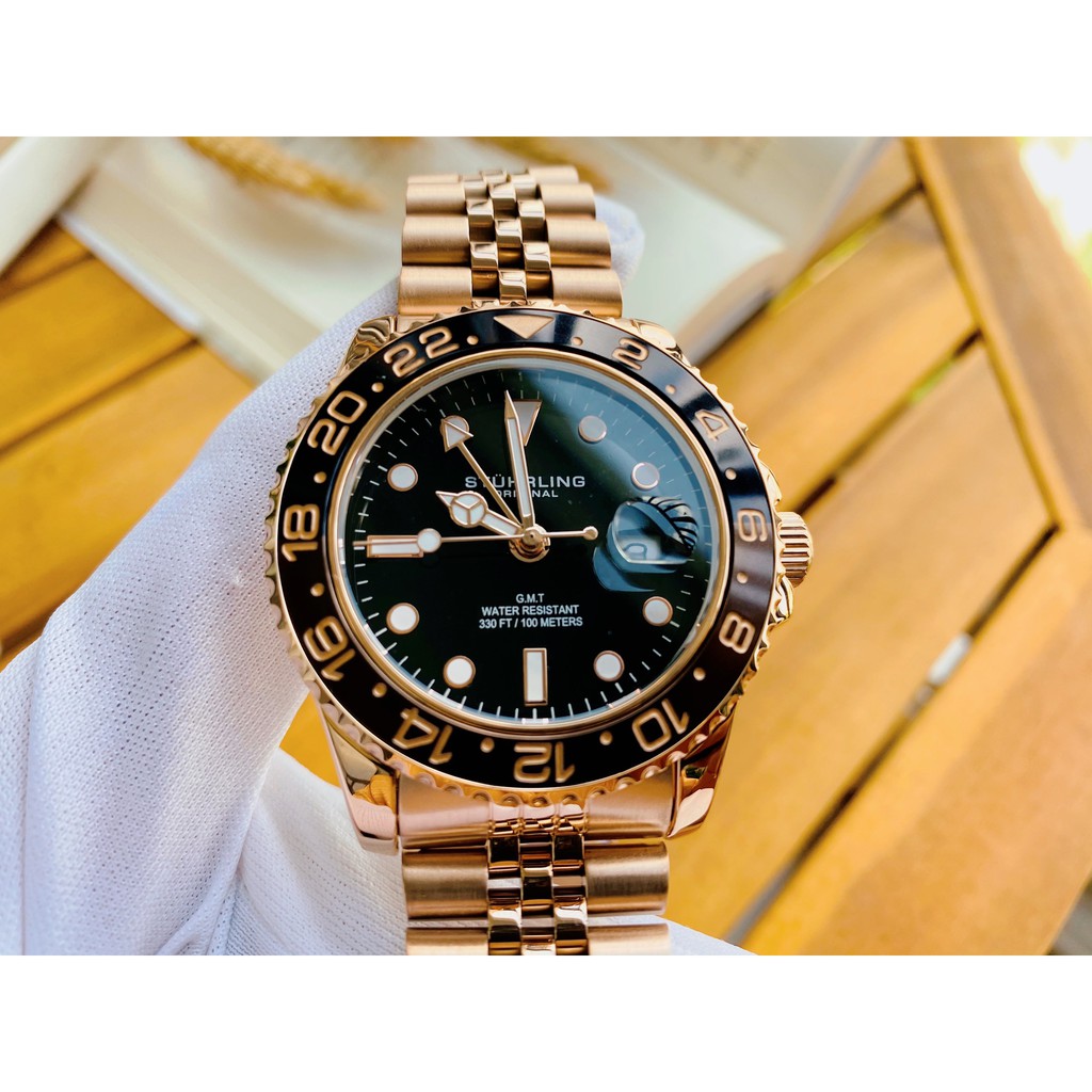 Đồng hồ nam chính hãng Stuhrling  3968 Aqua-Diver - Máy Quartz pin - Kính cứng