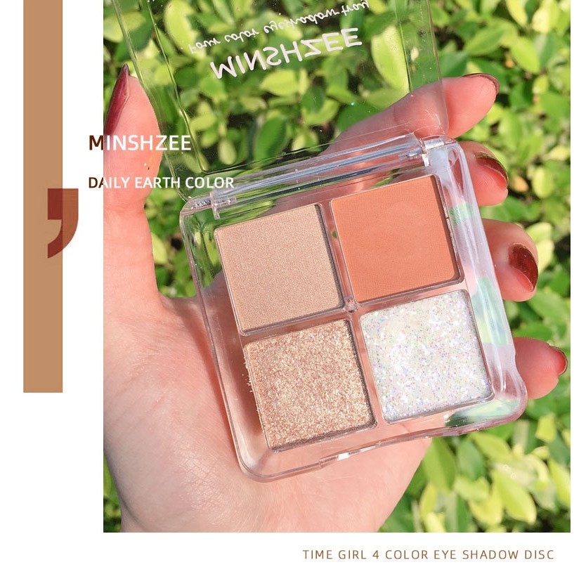 [Hàng mới về] Bảng Phấn Mắt 4 Màu Sắc Hiệu Ứng Lì / Ánh Nhũ Lấp Lánh Thời Trang | BigBuy360 - bigbuy360.vn