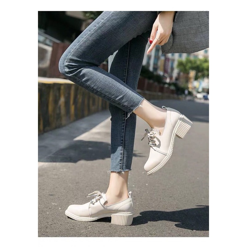 [HÀNG CÓ SẴN] Giày da nữ, Giày Oxfoxd nữ, giày mũi tròn, giày da PU mềm đẹp | BigBuy360 - bigbuy360.vn