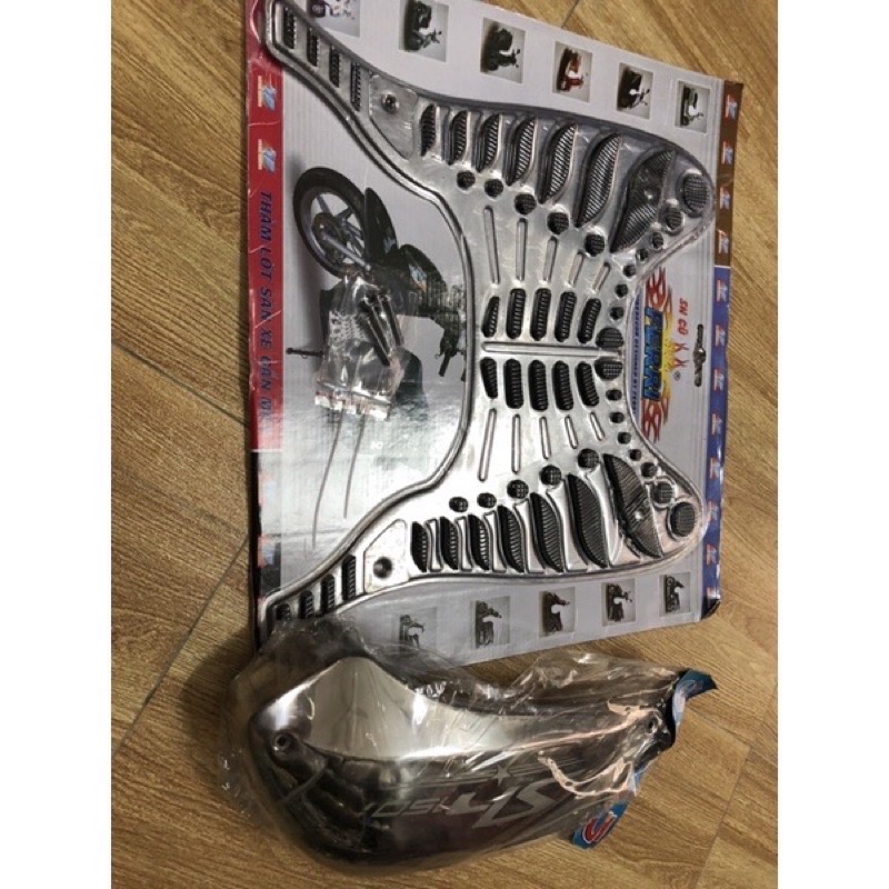 Trọn bộ 2 món Sàn chân +Ốp bầu gió (pô e ) xe SH nhập khẩu Ý 09->11 (inox cao cấp giá rẻ )