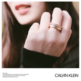 Nhẫn Cặp Đôi Calvin Klein Hook Crystals CK Ring Authentic - Garbini