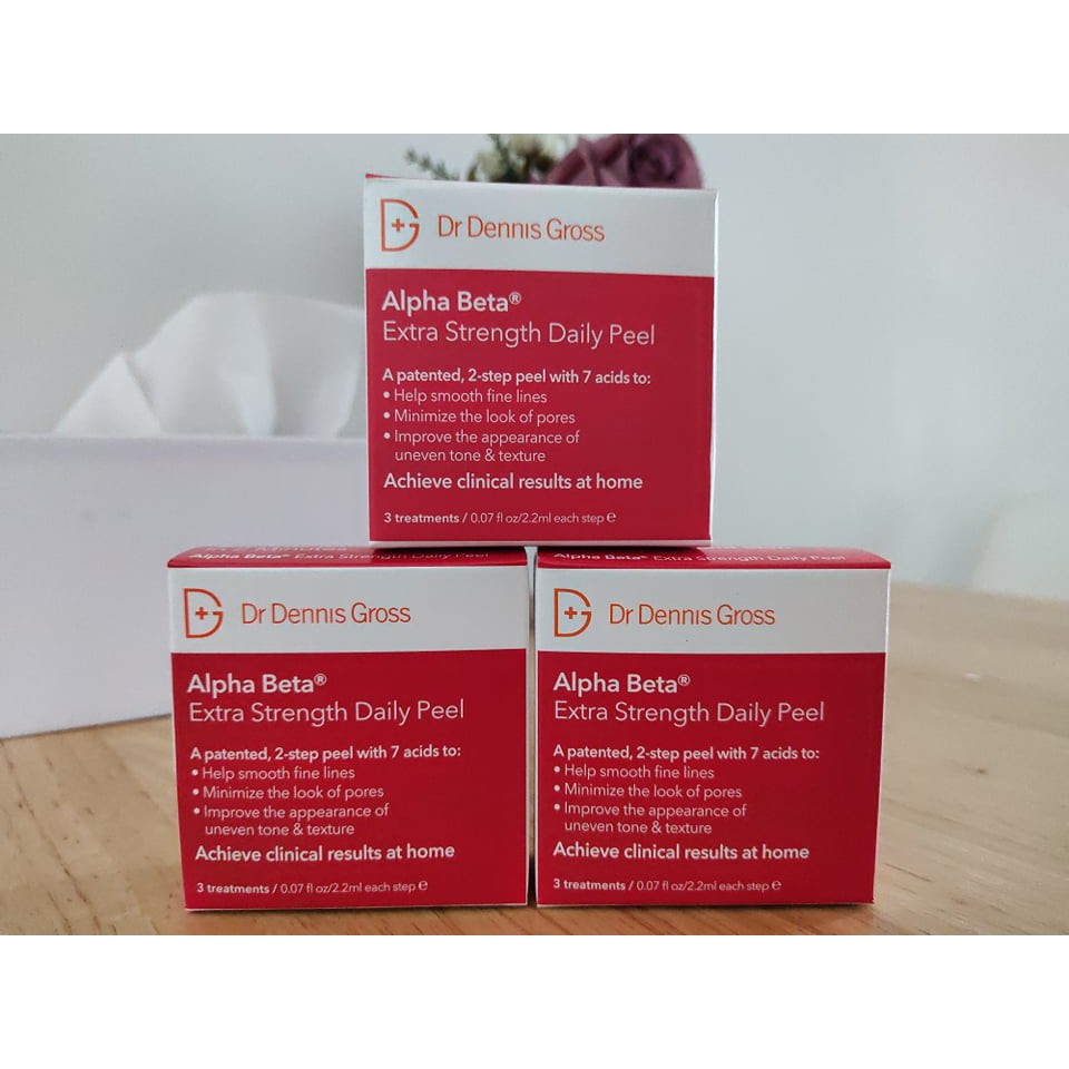 Miếng peel da Dr. Dennis Gross Skincare Alpha Beta® Extra Strength Daily Peel 3 treatments (Bill Mỹ)