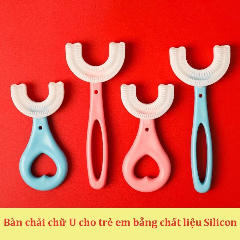 Bàn chải đánh răng cho bé E50 chữ u chất liệu Silicon chịu được lực cắn, cho bé từ 2 tuổi - 6 tuổi