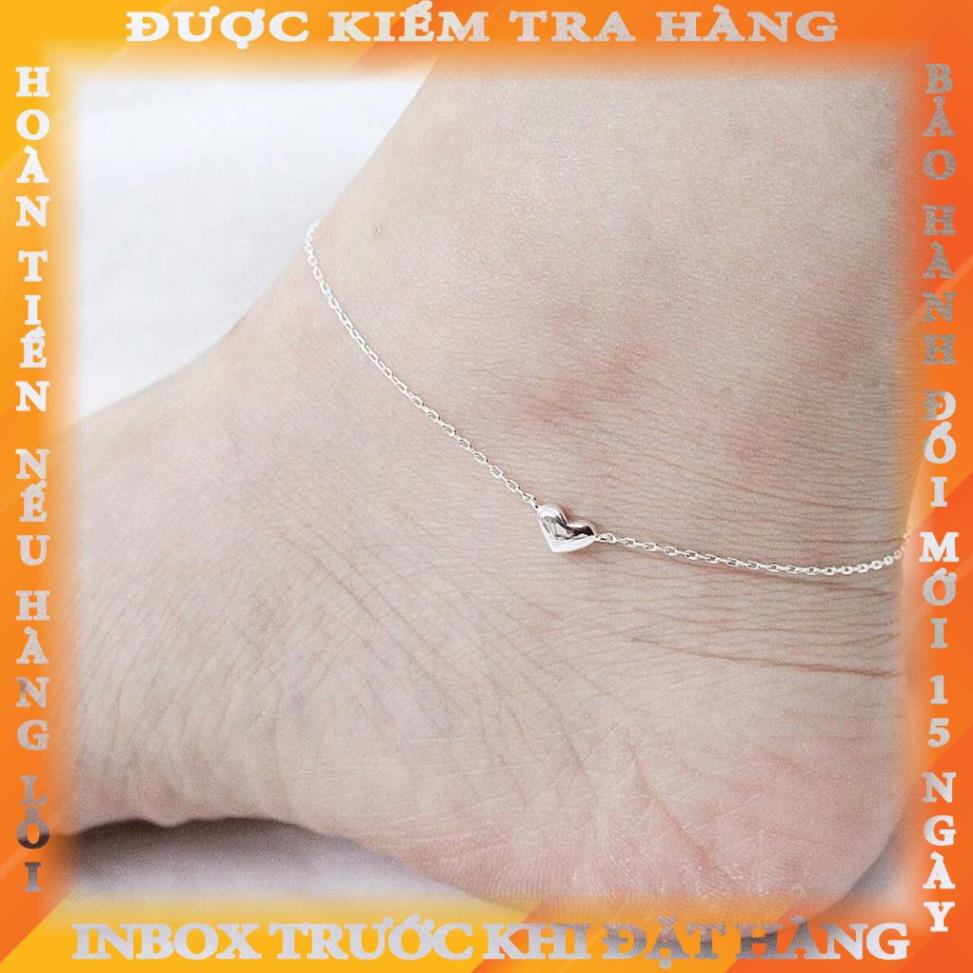Lắc chân bạc Miuu Silver, vòng chân trái tim phồng Sweet Heart lylongy
