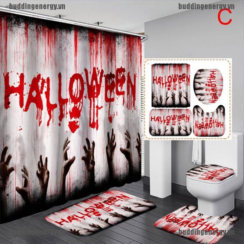 Rèm Che Bồn Tắm Thiết Kế Kinh Dị Phong Cách Halloween Kích Thước 180x90cm Tiện Dụng