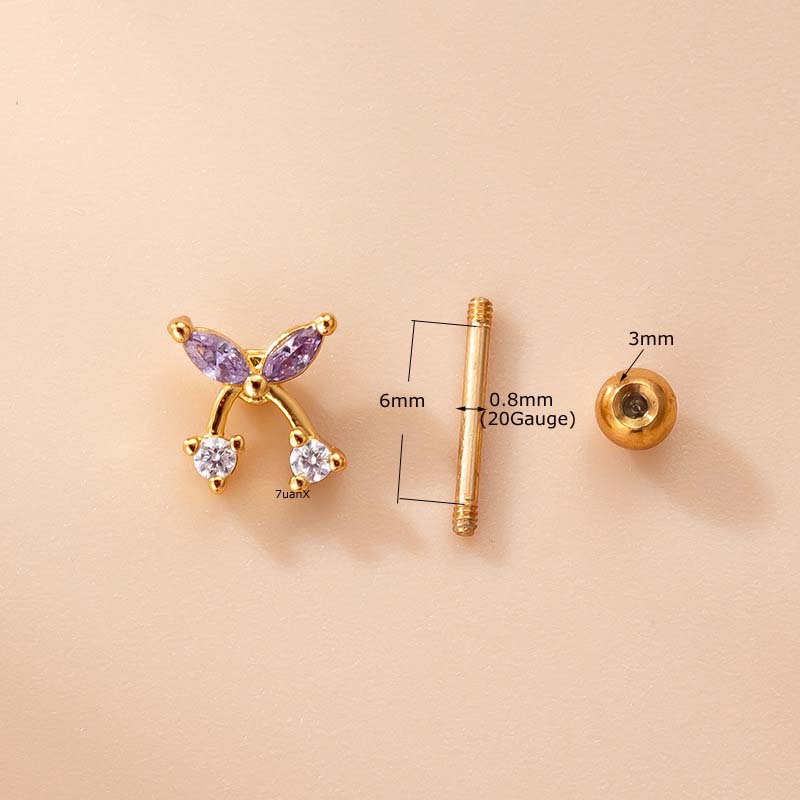 1 Khuyên Tai Quả Tạ Helix Bằng Thép Không Gỉ Màu Bạc / Vàng Dễ Thương