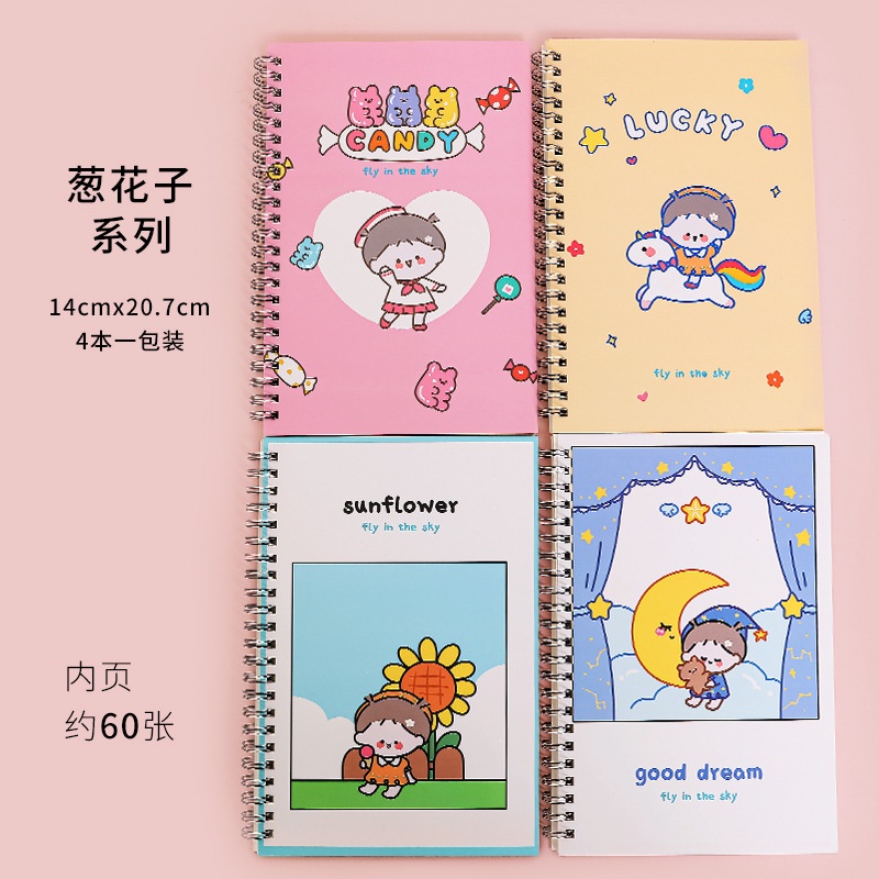 Sổ Tay A5/B5 Cute Lò Xo  Ruột Kẻ Ngang Cartoon Đáng Yêu - Mẫu 2021