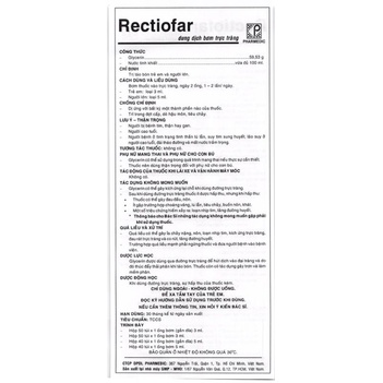 Dung dịch bơm trực tràng rectiofar 5 ml