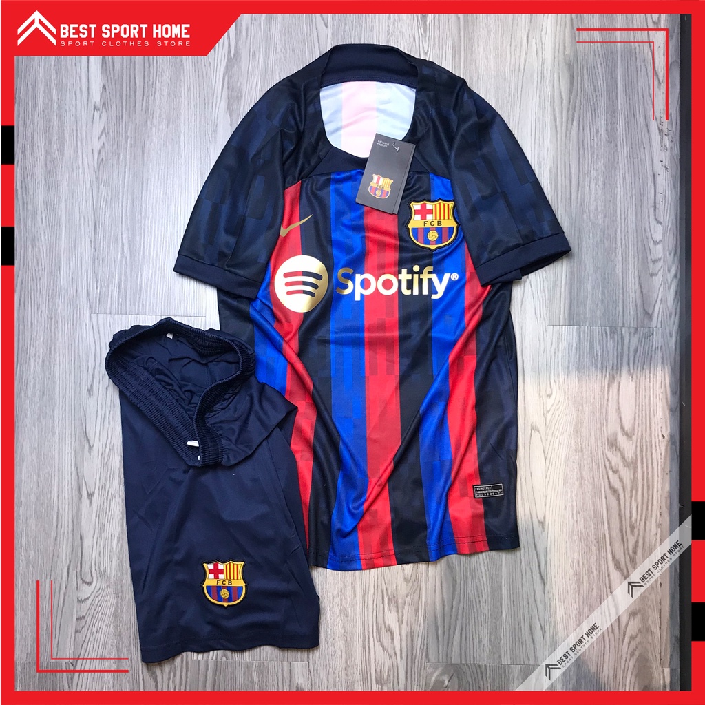 Set quần áo bóng đá Barcelona sân nhà 2022/23 - Bản chính thức form Âu - In ấn tên số theo yêu cầu