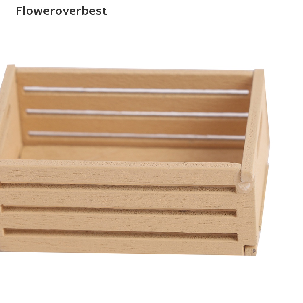 Set 3 khay đựng trái cây gỗ mini dành cho trang trí nhà búp bê tỉ lệ 1:12