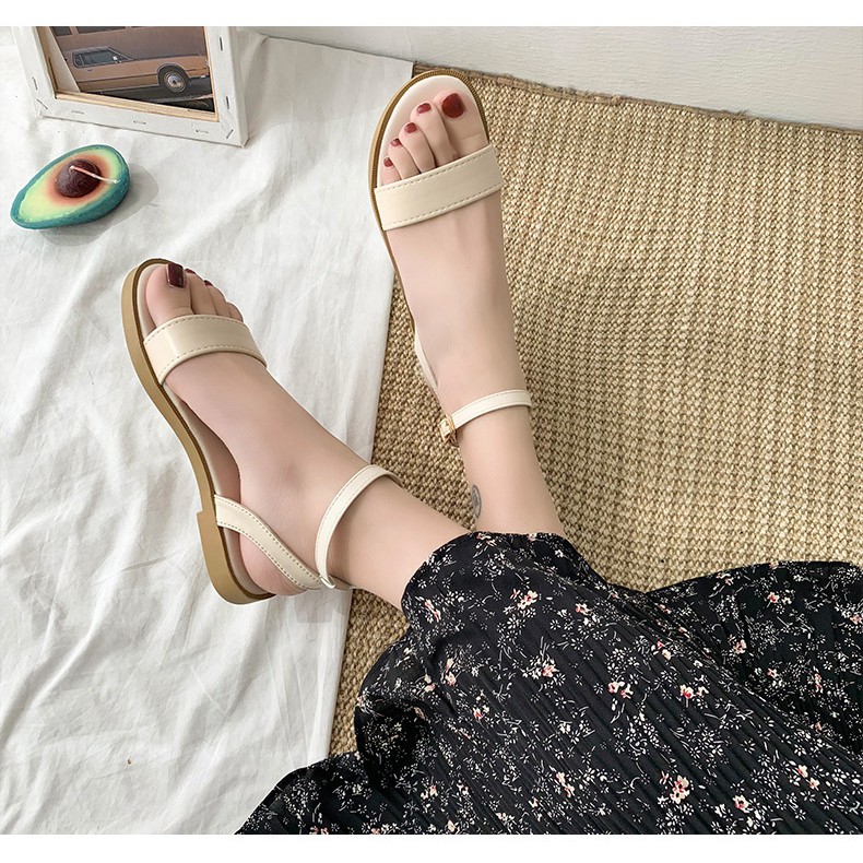 [Mã SKAMSALE07 giảm 10% tối đa 100K đơn 150K] Sandal Nữ Đế Bệt Cao Cấp BLOOMYUKI Sandal nữ Cổ Điển Quai Ngang SN01