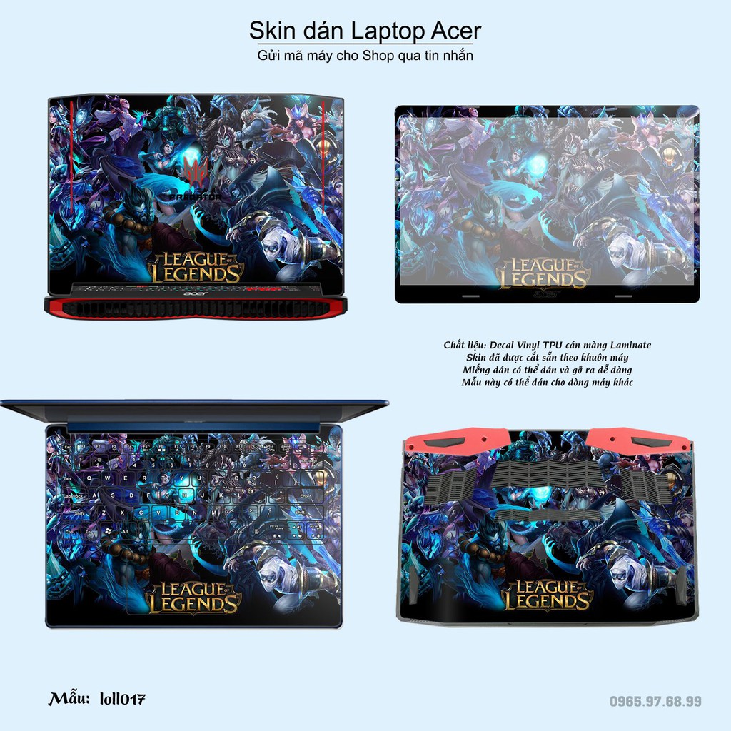 Skin dán Laptop Acer in hình Liên Minh Huyền Thoại _nhiều mẫu 2 (inbox mã máy cho Shop)