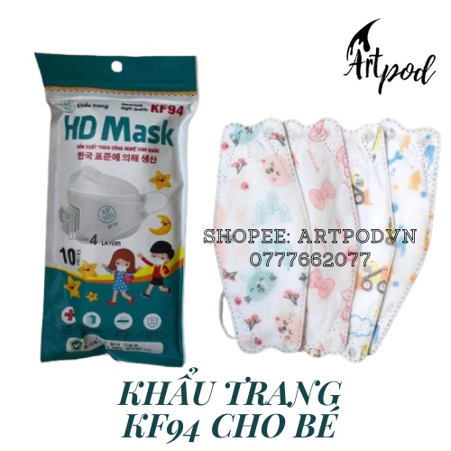 KHẨU TRANG KF94 BISOU THIẾT KẾ 4D LỌC KHUẨN BỤI MỊN | BigBuy360 - bigbuy360.vn