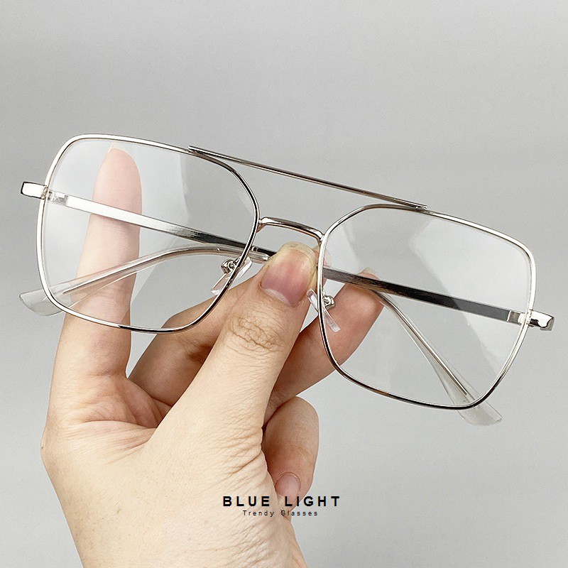 Kính Giả Cận, Gọng Kính Cận Nam Nữ Mắt Vuông To Gọng Dày Bạc Không Độ Hàn Quốc - BLUE LIGHT SHOP | BigBuy360 - bigbuy360.vn