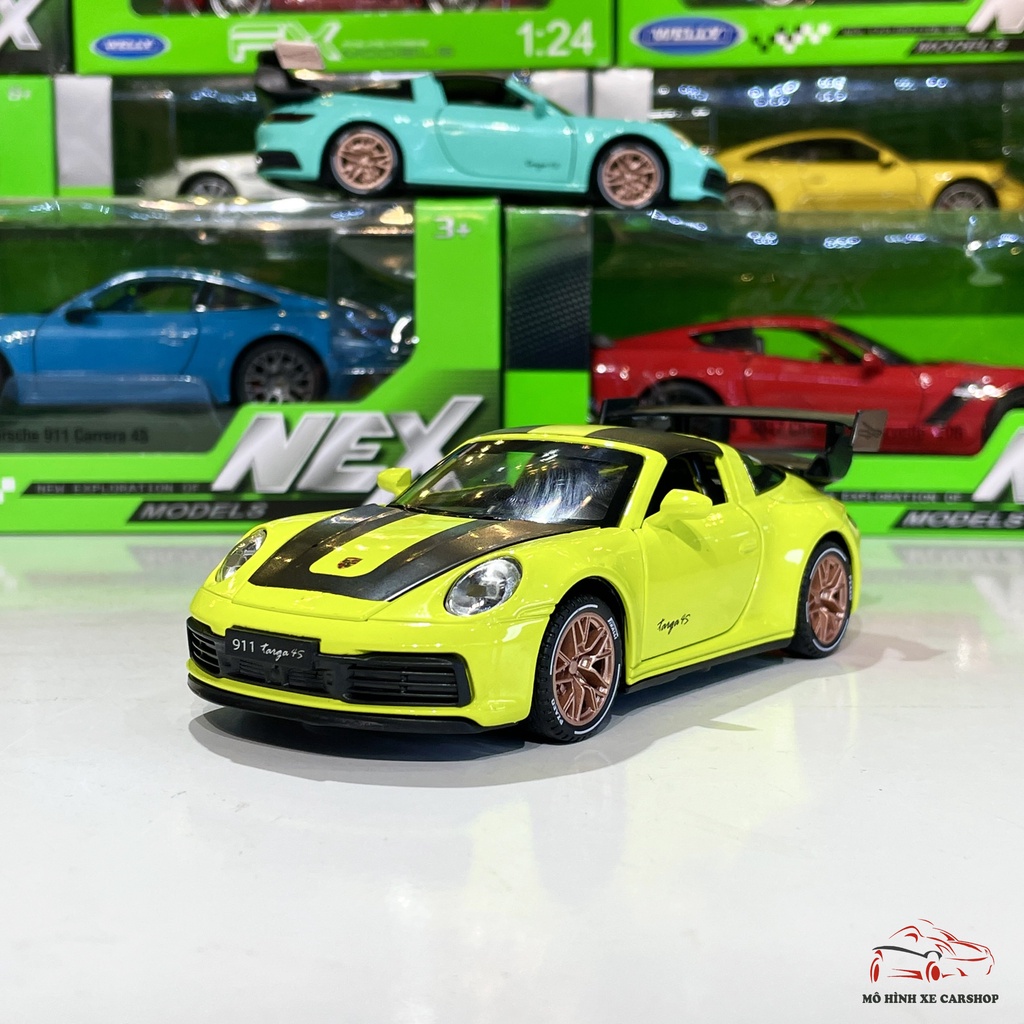 Mô hình xe ô tô Porsche 911 Targa 4s Weissach có mui tỉ lệ 1:32 hãng Alloy 2 màu