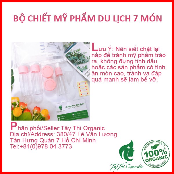 Bộ Chiết Mỹ Phẩm Du Lịch 7 Món Tiện Lợi