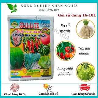 Phân bón lá npk 33-11-11+te gói 10gr siêu vọt đọt tạo đọt phát lộc đầm chồi phóng đọt mạnh