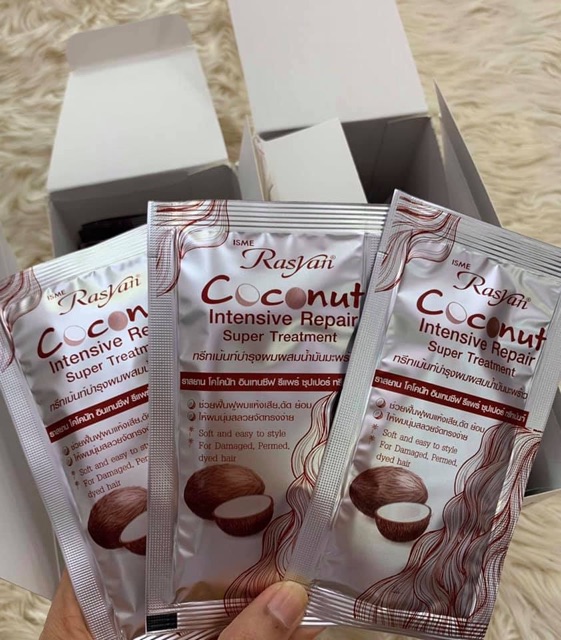 Kem Ủ Tóc Dừa Siêu Mềm Mượt RASYAN Coconut Intensive Repair Super Treatment 30ml - Thái Lan | BigBuy360 - bigbuy360.vn