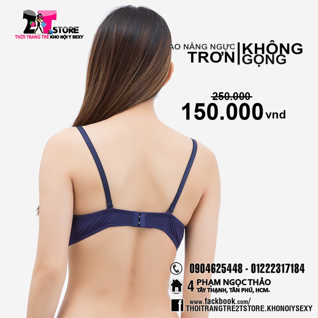 Áo Nâng Ngực Cotton Không Gọng Trơn (Xanh Dương)