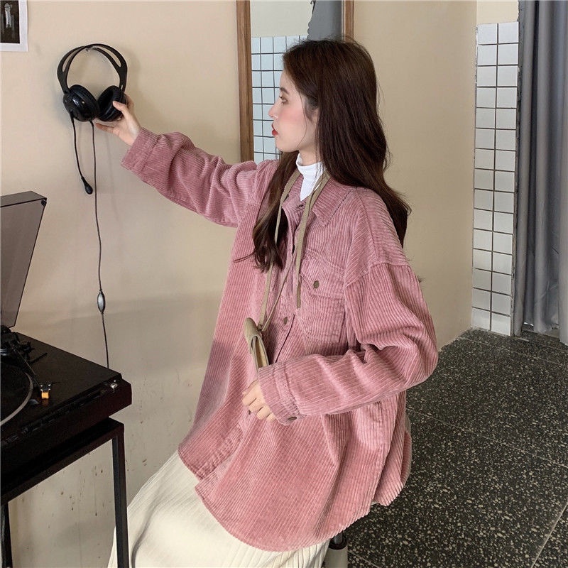 Áo sơ mi tay dài dáng rộng thiết kế mới thời trang theo phong cách vintage dành cho nữ