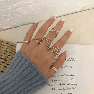 Set 6 Nhẫn Đeo Khớp Ngón Tay Phong Cách Retro Cho Nữ