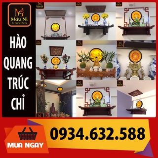 Đèn tranh bàn thờ in tranh trúc chỉ - đường kính 30cm [ bát hương ]