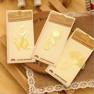 Bookmark kim loại mỏng BƯỚM HOA HƯỚNG DƯƠNG CỎ BỐN LÁ kẹp sách đánh dấu trang xinh xắn