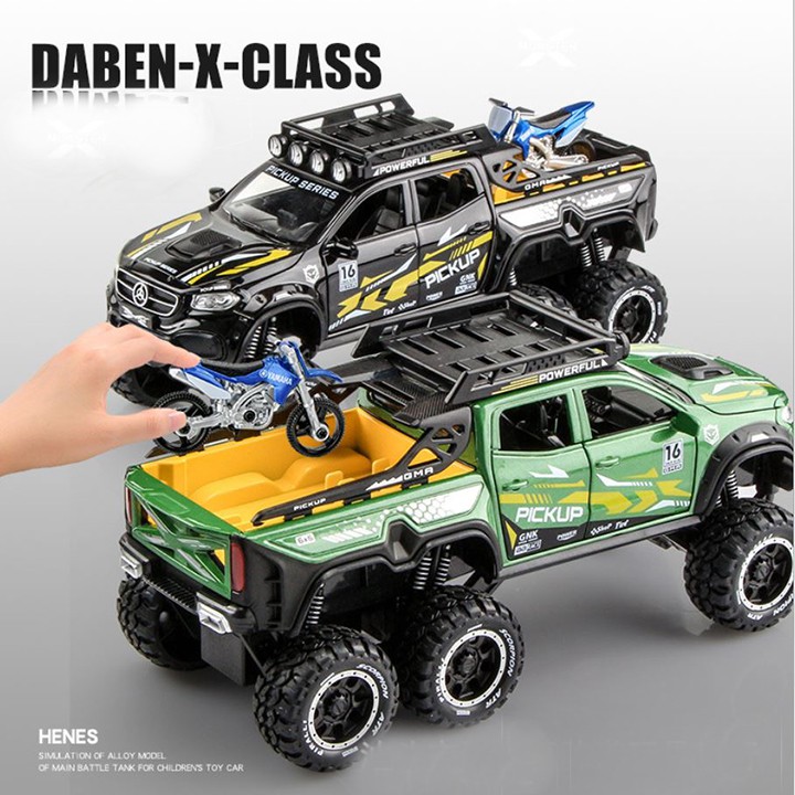 Mô hình kim loại xe Mercedes-Benz X-class Graffiti Pickup Off-Road Version 6x6 tỷ lệ 1:28