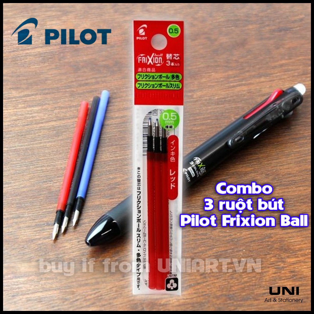 Combo 3 ruột bút Pilot Frixion Ball xóa được