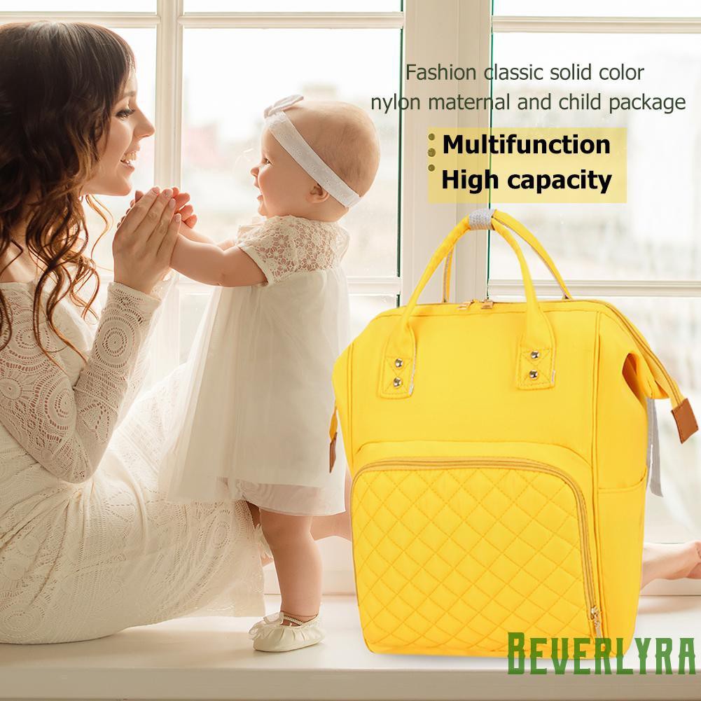 【Low Price】Pure Color Mommy Travel Backpacks Big Nylon Maternity Nappy Top-handle Bags