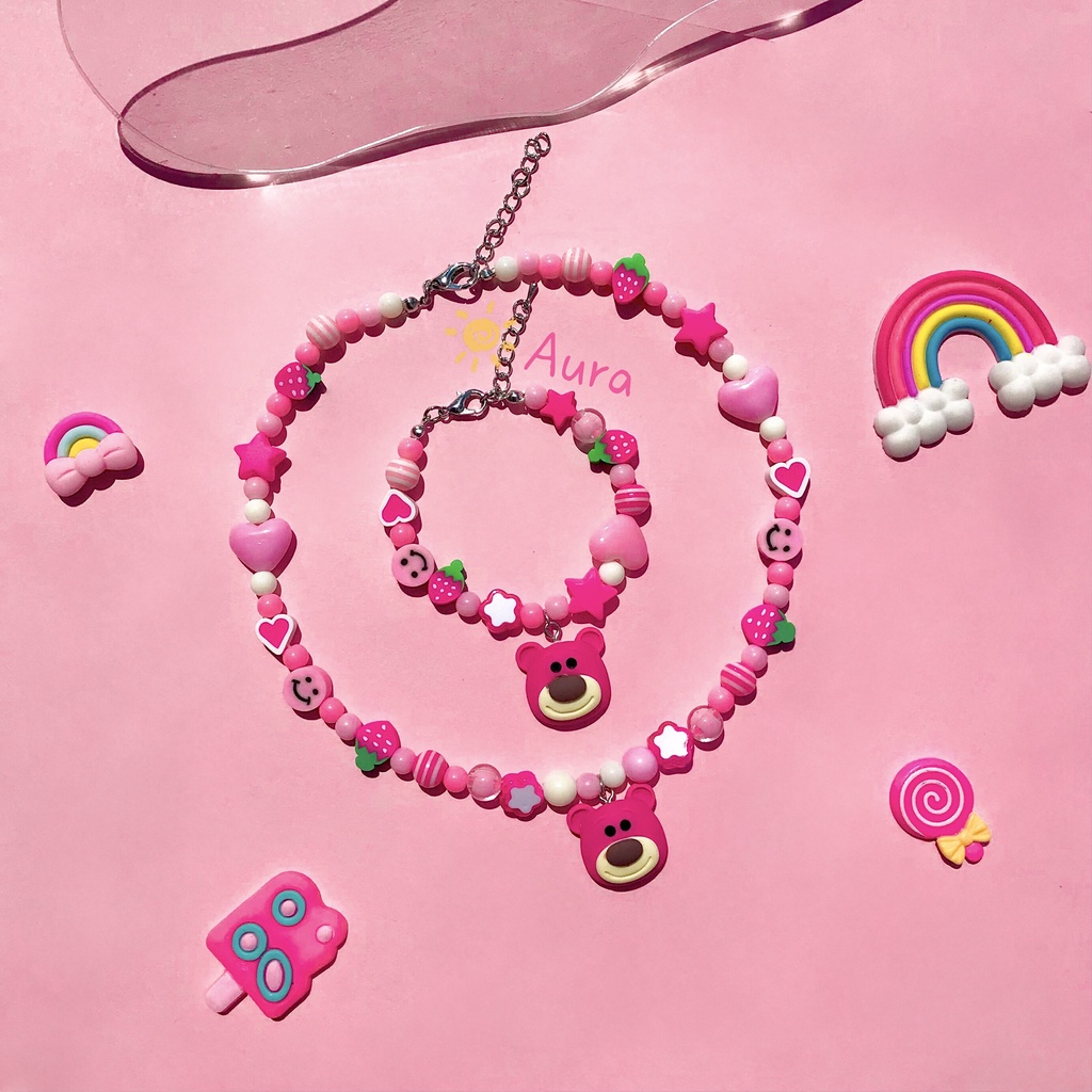 Vòng cổ Gấu Dâu Losto cute Designed by Aura