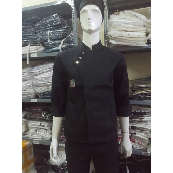 Áo bếp, đồng phục bếp dài tay vải cotton dày ab34