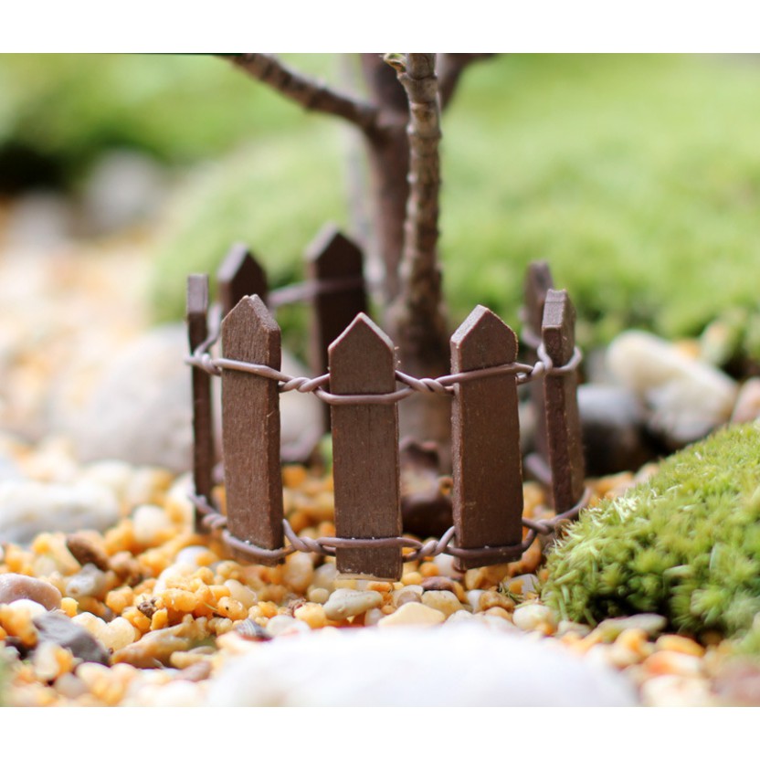 Mô hình hàng rào gỗ nhỏ 10 x 3cm trang trí nhà búp bê DIY, tiểu cảnh, bonsai