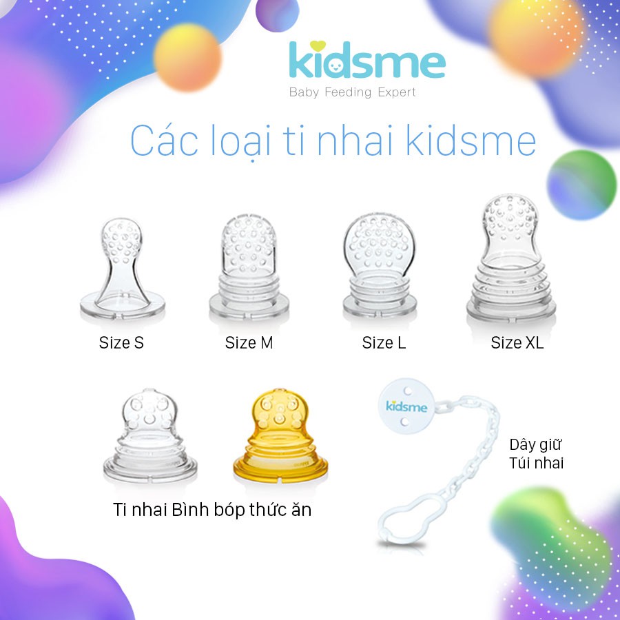 Bộ 2 Ti Rời Silicone Size M Thay Thế Túi Nhai Chống Hóc Kidsme Cho Bé Từ 4 Tháng Tuổi - Ăn Dặm Chủ Động