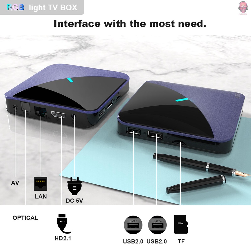 TV Box A95X F3 Air II hệ điều hành Android 11.0 S905W2 UHD 4K 2.4G/5G hai băng tần WiFi BT5.0 AV1 VP9.265