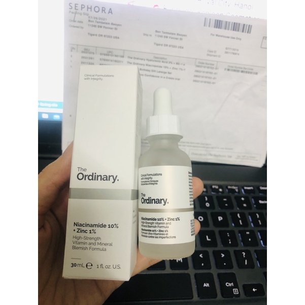 - Niacinamide 10% + Zinc 1% tinh chất ngừa mụn thâm The Ordinary