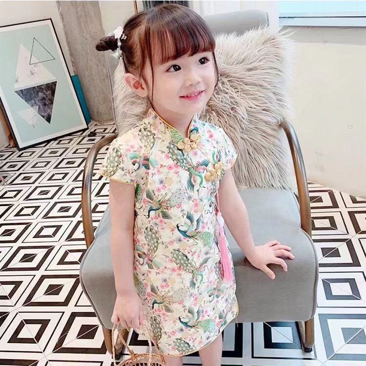 Váy sườn xám kiểu công chúa xinh xắn dành cho bé gái