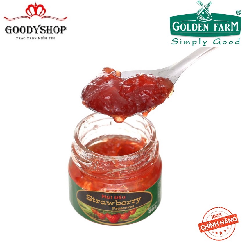 Lốc 3 Hũ Mứt Dâu preserves Golden farm 30g GOODYSHOP
