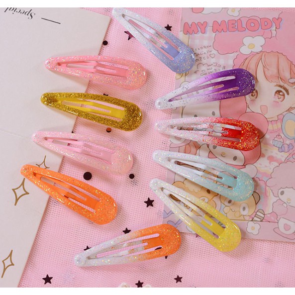 KẸP TÓC T146 GIỌT NƯỚC KIM TUYẾN NHIỀU MÀU DỄ THƯƠNG CỰC HOT