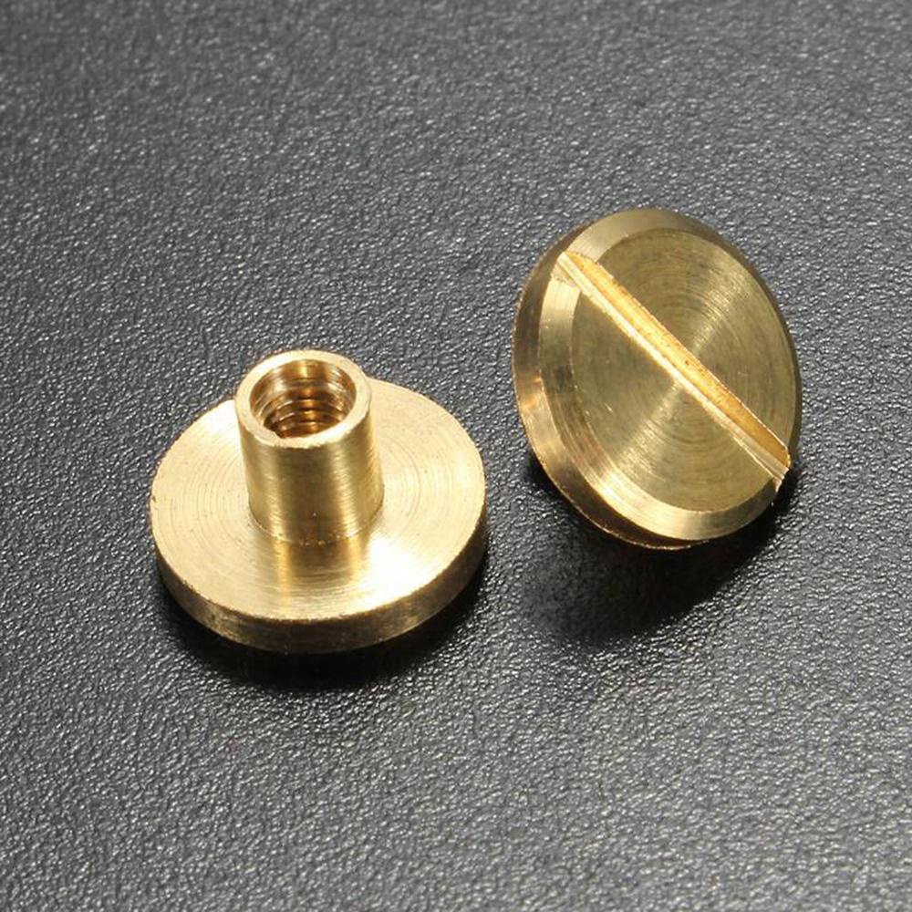 Set 10 Ốc Vít Đầu Tròn Bằng Đồng Thau 5 / 6.5 / 8mm Chuyên Dụng Cho Sách