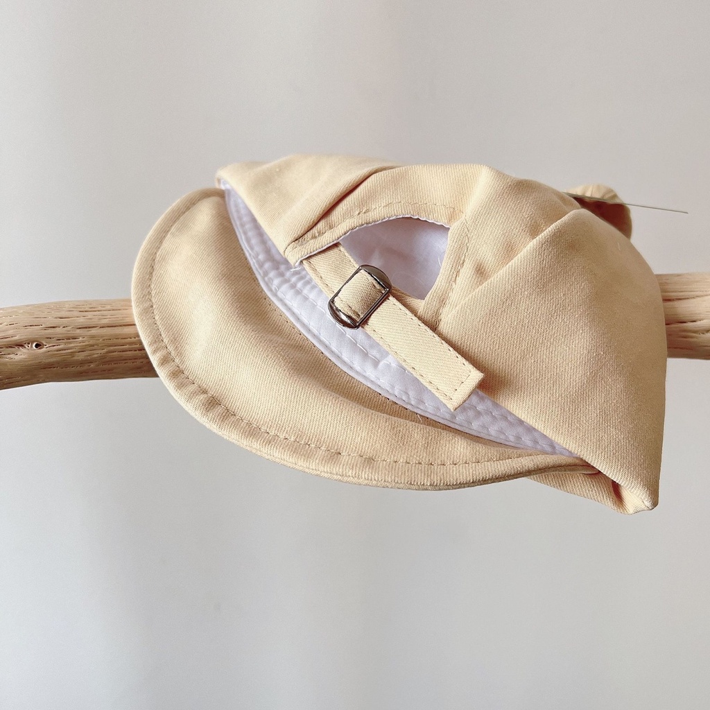 Mũ lưỡi mềm thêu gấu chóp tròn dành cho bé trai và bé gái 9m-2y