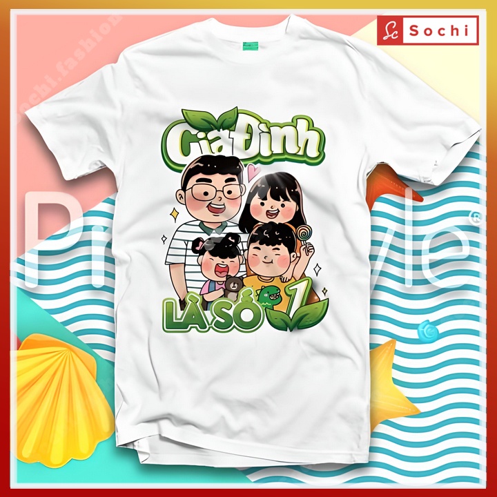 Áo đồng phục gia đình, áo thun gia đình, đồng phục nhóm lớp đi biển chất cotton dày dặn BSTDP01