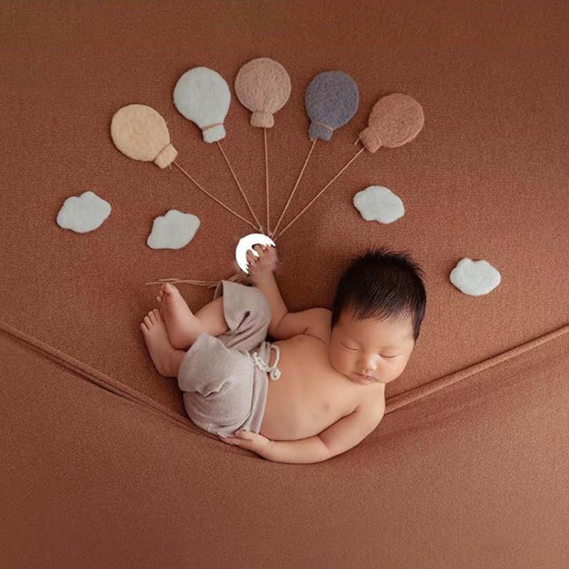 Đạo cụ chụp ảnh cho bé thiết kế hình mây/sao/khinh khí cầu dễ thương bằng nỉ cao cấp