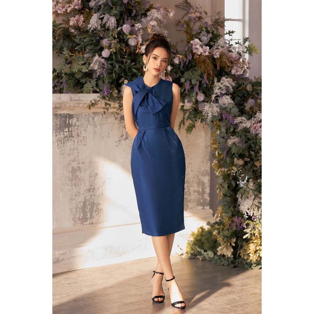 [Mã WABR1111 giảm 10% đơn 250K] Đầm ôm sát nách nơ cổ hàng thương hiệu DOC0012 20Again | BigBuy360 - bigbuy360.vn